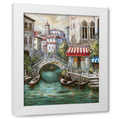 Venetian Motif I White Modern Wood Framed Art Print by Mancini, Gianni