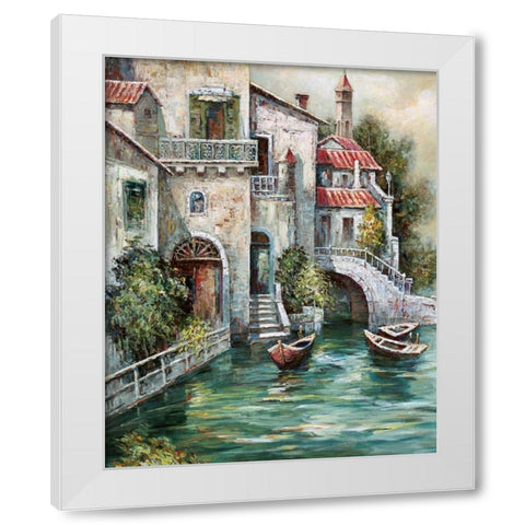 Venetian Motif II White Modern Wood Framed Art Print by Mancini, Gianni