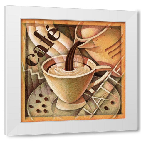 Cappuccino and Cafe A White Modern Wood Framed Art Print by Edinjiklian, Teddy