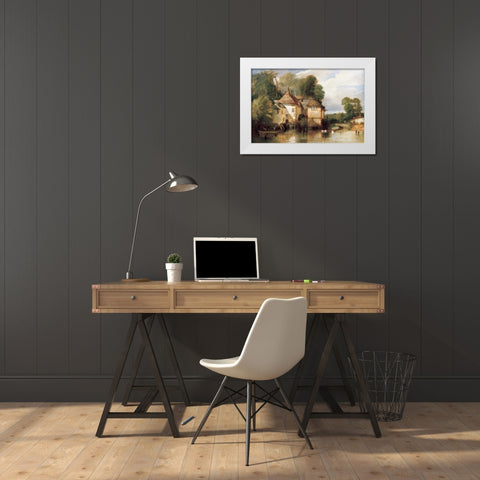 Arundel Mill White Modern Wood Framed Art Print by Pyne| James Baker