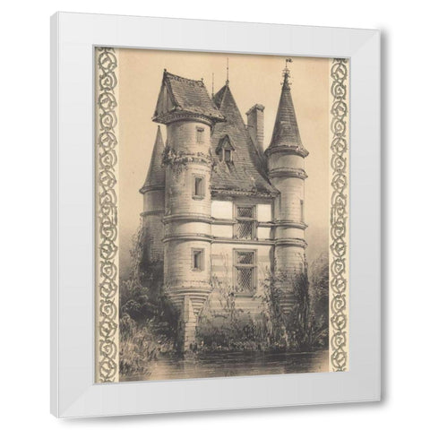 Bordeaux Chateau I White Modern Wood Framed Art Print by Fermin Cassas, Louis
