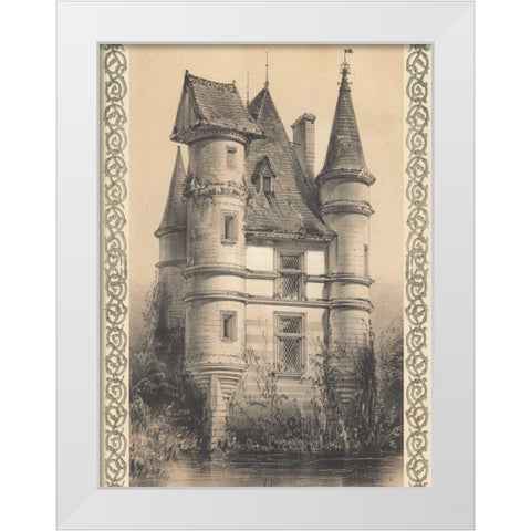Bordeaux Chateau I White Modern Wood Framed Art Print by Fermin Cassas, Louis