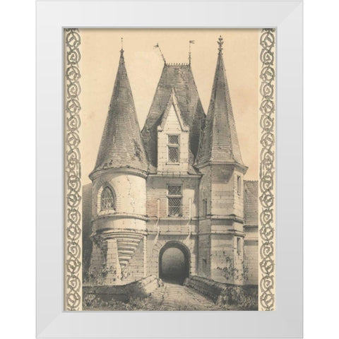 Bordeaux Chateau II White Modern Wood Framed Art Print by Fermin Cassas, Louis