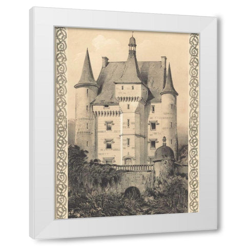 Bordeaux Chateau III White Modern Wood Framed Art Print by Fermin Cassas, Louis