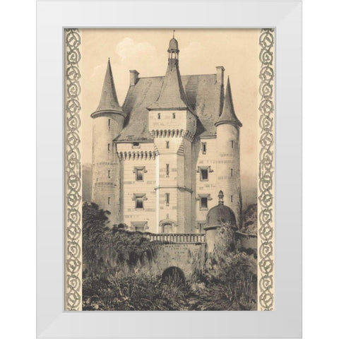 Bordeaux Chateau III White Modern Wood Framed Art Print by Fermin Cassas, Louis