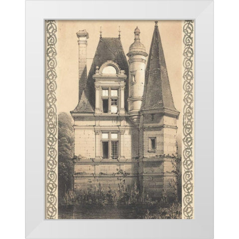 Bordeaux Chateau IV White Modern Wood Framed Art Print by Fermin Cassas, Louis