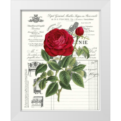 Heirloom Roses B White Modern Wood Framed Art Print by Chilton, Sarah E