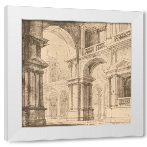 Portico Antico I White Modern Wood Framed Art Print by Bartolomeo, Maurizio