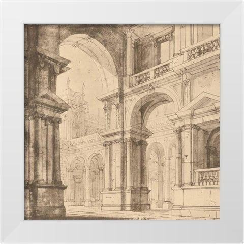 Portico Antico I White Modern Wood Framed Art Print by Bartolomeo, Maurizio