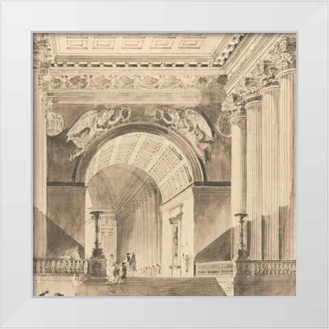 Portico Antico II White Modern Wood Framed Art Print by Bartolomeo, Maurizio