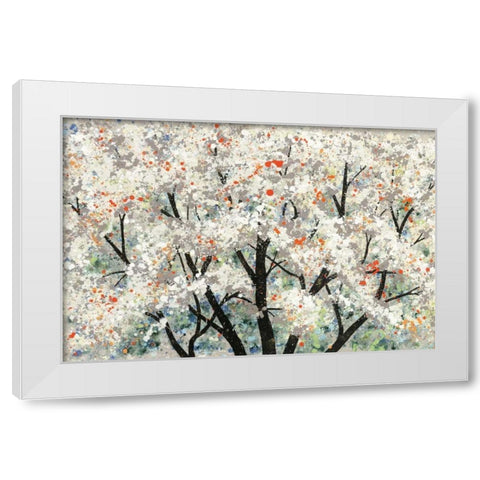 Pear Blossoms in Spring White Modern Wood Framed Art Print by Alves, Helena