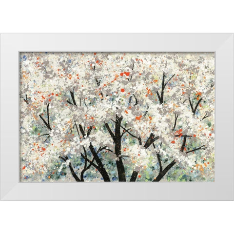 Pear Blossoms in Spring White Modern Wood Framed Art Print by Alves, Helena