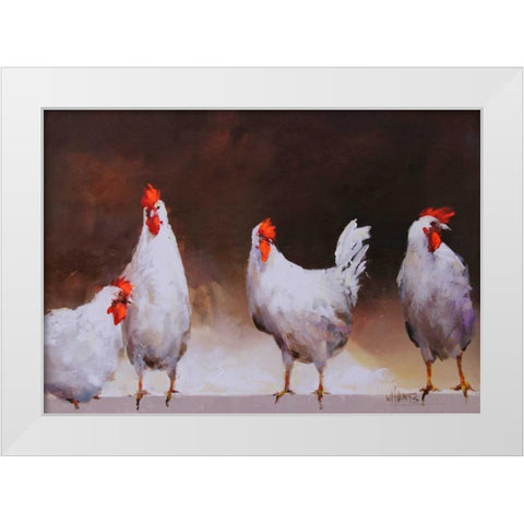Chicken I White Modern Wood Framed Art Print by Haenraets, Willem
