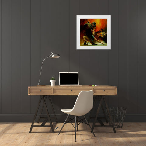 Tango Argentino III White Modern Wood Framed Art Print by Haenraets, Willem