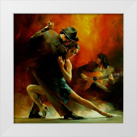 Tango Argentino III White Modern Wood Framed Art Print by Haenraets, Willem