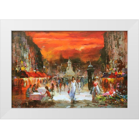 Cafe Rouge IV White Modern Wood Framed Art Print by Haenraets, Willem