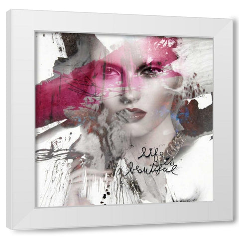 Life is beautiful  White Modern Wood Framed Art Print by Baker, Micha