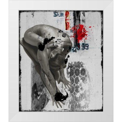 Beauty nude I White Modern Wood Framed Art Print by Baker, Micha