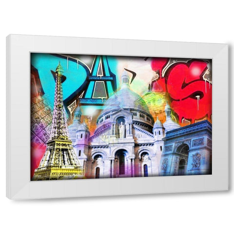 Paris White Modern Wood Framed Art Print by de Haas, Mascha
