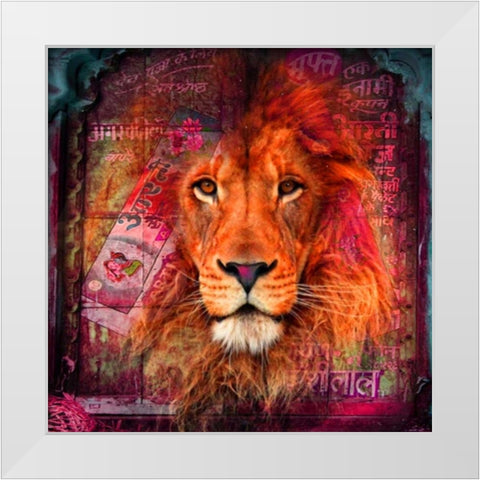 Lion I  White Modern Wood Framed Art Print by de Haas, Mascha