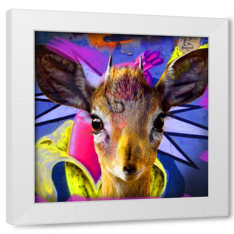 Bambi White Modern Wood Framed Art Print by de Haas, Mascha