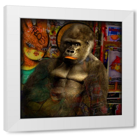 Mister Big White Modern Wood Framed Art Print by de Haas, Mascha