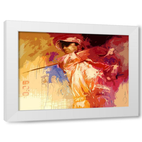 Golf White Modern Wood Framed Art Print by Bakker, Jochem