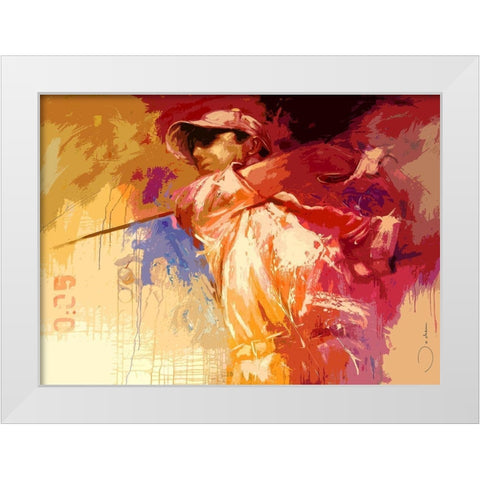 Golf White Modern Wood Framed Art Print by Bakker, Jochem