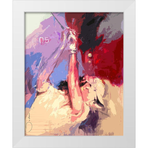 Golf Bogey White Modern Wood Framed Art Print by Bakker, Jochem