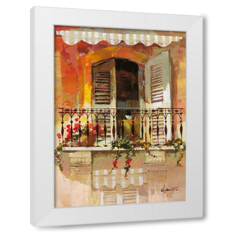 Balcony I White Modern Wood Framed Art Print by Haenraets, Willem