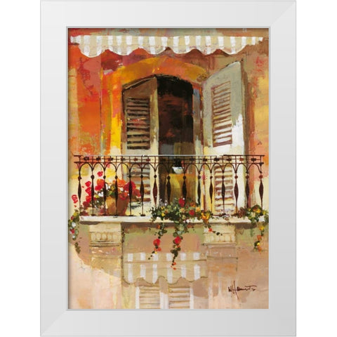 Balcony I White Modern Wood Framed Art Print by Haenraets, Willem