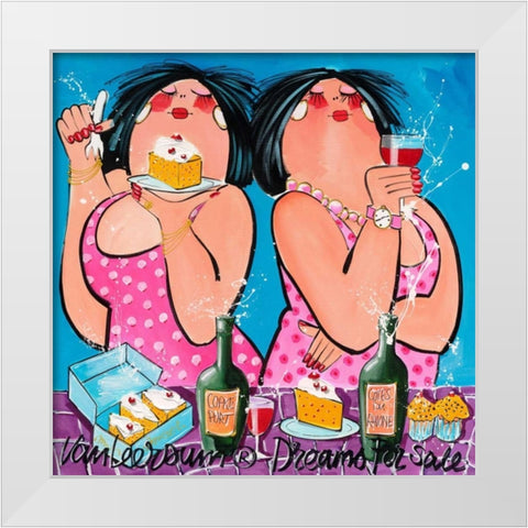 Dreams for sale White Modern Wood Framed Art Print by van Leersum, El