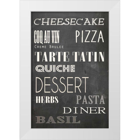 What I eat White Modern Wood Framed Art Print by Waltz, Anne