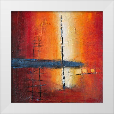 Sunbeam on Water White Modern Wood Framed Art Print by Danckaert, Bea