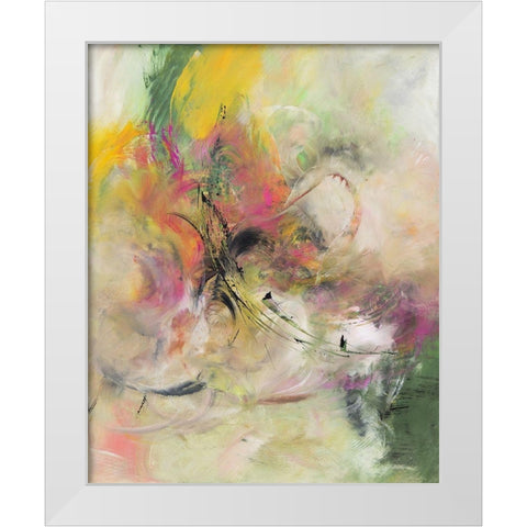 Blütenparadies III White Modern Wood Framed Art Print by Middendorf, Christiane