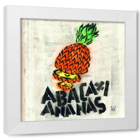 Abacaxy White Modern Wood Framed Art Print by Eliot
