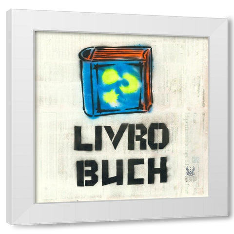 Livro White Modern Wood Framed Art Print by Eliot