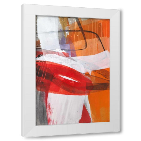 Red Expression II White Modern Wood Framed Art Print by Ruttkau,El
