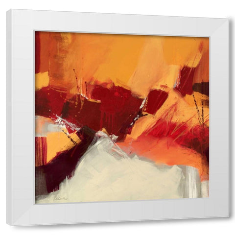 Rosso II White Modern Wood Framed Art Print by Cusumano, Francesco