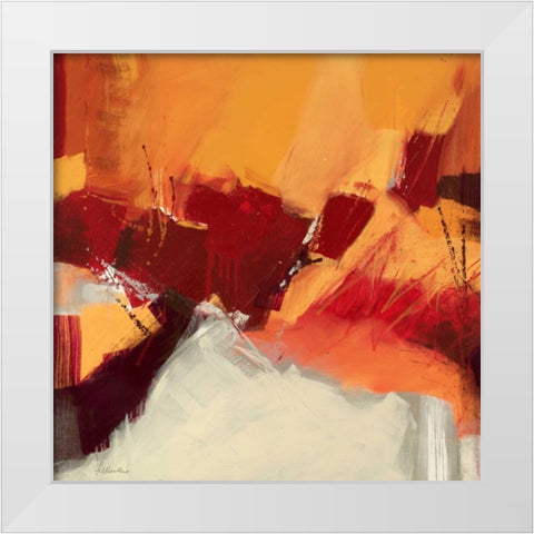 Rosso II White Modern Wood Framed Art Print by Cusumano, Francesco