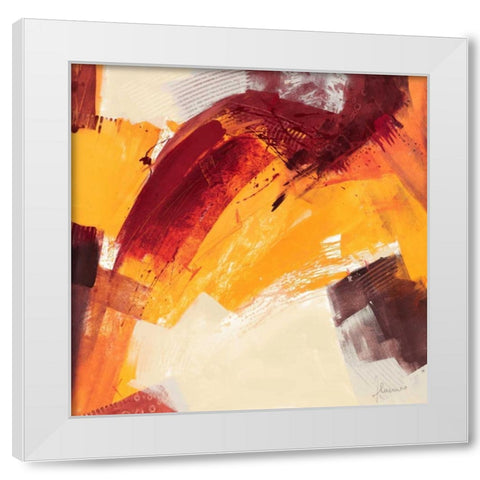 Rosso III White Modern Wood Framed Art Print by Cusumano, Francesco