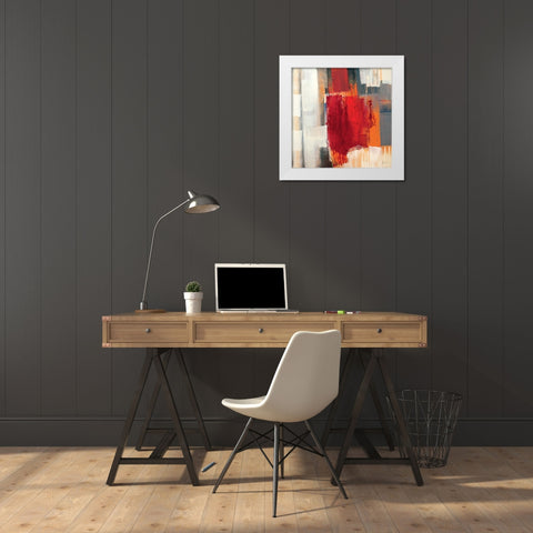 Astratto Colorato I White Modern Wood Framed Art Print by Cusumano, Francesco