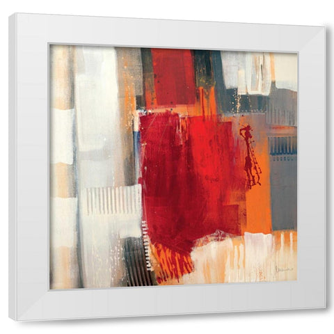 Astratto Colorato I White Modern Wood Framed Art Print by Cusumano, Francesco