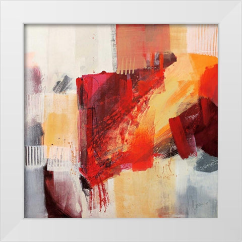 Astratto Colorato II White Modern Wood Framed Art Print by Cusumano, Francesco