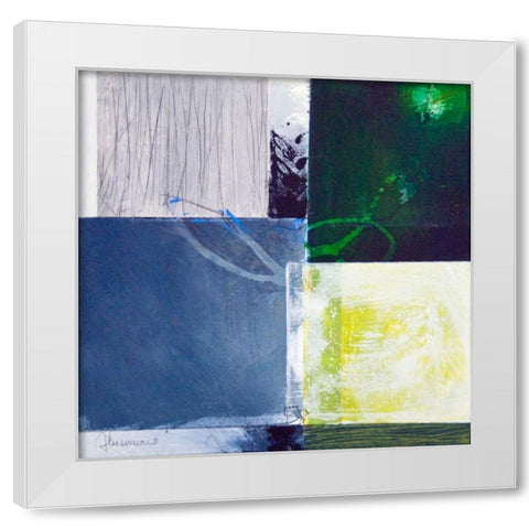 Composizione verde II White Modern Wood Framed Art Print by Cusumano, Francesco
