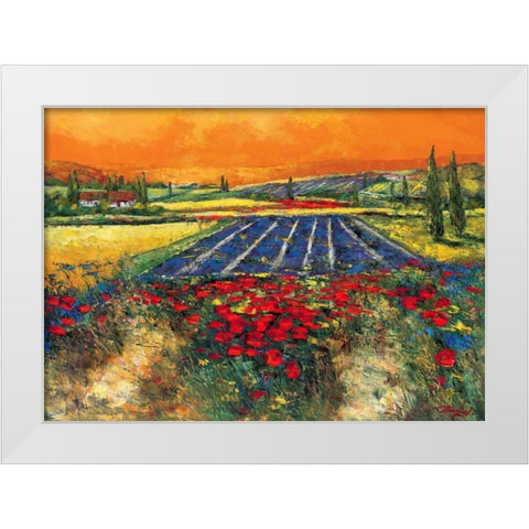 Provence White Modern Wood Framed Art Print by Madjid