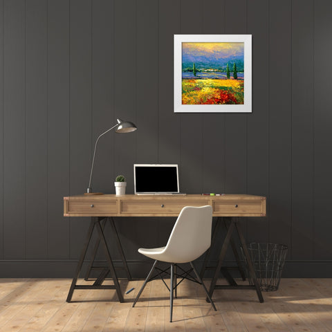 Provene II White Modern Wood Framed Art Print by Madjid