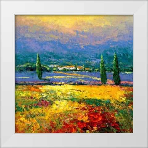 Provene II White Modern Wood Framed Art Print by Madjid