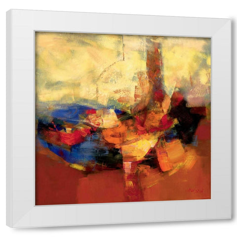 Coloring I White Modern Wood Framed Art Print by Madjid