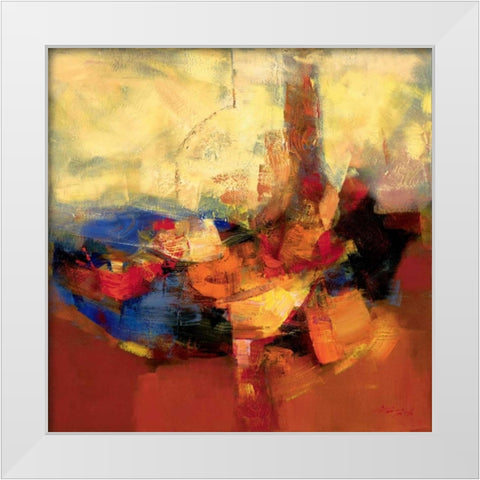 Coloring I White Modern Wood Framed Art Print by Madjid